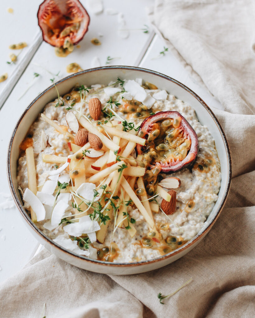 Fruity Nutty Oatmeal Bowl with coconut